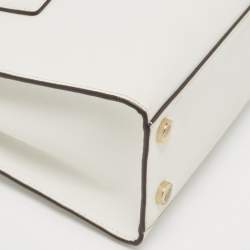 Pre Owned MICHAEL Michael Kors White Saffiano Leather Small Dillon Tote