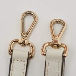 Pre Owned MICHAEL Michael Kors White Saffiano Leather Small Dillon Tote