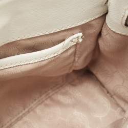 Pre Owned MICHAEL Michael Kors White Saffiano Leather Small Dillon Tote