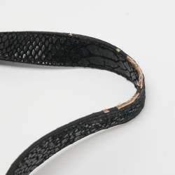 MICHAEL Michael Kors Black Snakeskin Embossed Leather Fulton Slouchy Hobo