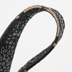 MICHAEL Michael Kors Black Snakeskin Embossed Leather Fulton Slouchy Hobo