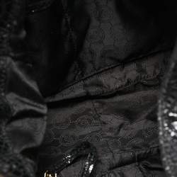 MICHAEL Michael Kors Black Snakeskin Embossed Leather Fulton Slouchy Hobo