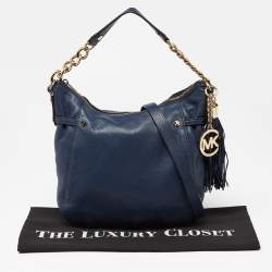 MICHAEL Michael Kors Dark Blue Leather Tassel Hobo