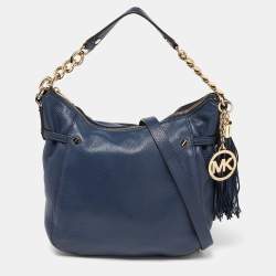 MICHAEL Michael Kors Dark Blue Leather Tassel Hobo