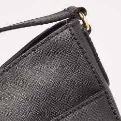 Pre Owned MICHAEL Michael Kors Black Leather Jet Set Messenger Bag