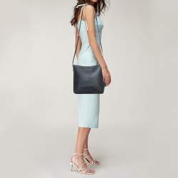 Pre Owned MICHAEL Michael Kors Black Leather Jet Set Messenger Bag