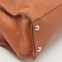 Pre Owned MICHAEL Michael Kors Tan Leather Hamilton Satchel