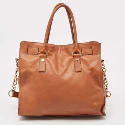 Pre Owned MICHAEL Michael Kors Tan Leather Hamilton Satchel