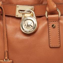 Pre Owned MICHAEL Michael Kors Tan Leather Hamilton Satchel