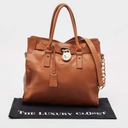 Pre Owned MICHAEL Michael Kors Tan Leather Hamilton Satchel