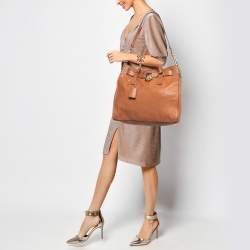 Pre Owned MICHAEL Michael Kors Tan Leather Hamilton Satchel