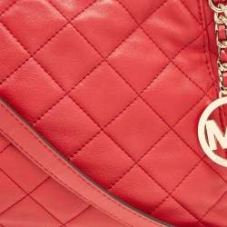 MICHAEL Michael Kors Red Quilted Leather Charm Hobo