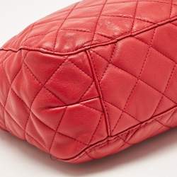 MICHAEL Michael Kors Red Quilted Leather Charm Hobo