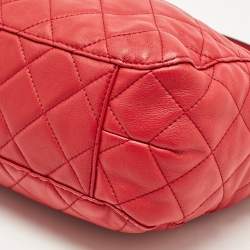 MICHAEL Michael Kors Red Quilted Leather Charm Hobo