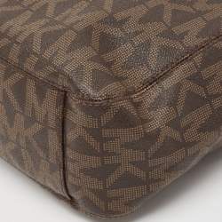 Pre Owned MICHAEL Michael Kors Brown Signature Coated Canvas Lilly Hobo