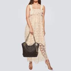 Pre Owned MICHAEL Michael Kors Brown Signature Coated Canvas Lilly Hobo