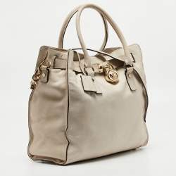 MICHAEL Michael Kors Light Beige Leather Large Hamilton North South Tote