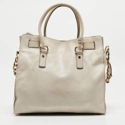 MICHAEL Michael Kors Light Beige Leather Large Hamilton North South Tote