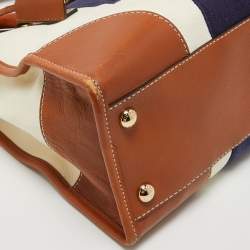 Pre Owned MICHAEL Michael Kors Tricolor Canvas and Leather Large Hamilton North South Tote