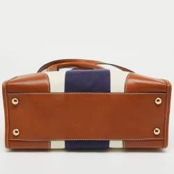 Pre Owned MICHAEL Michael Kors Tricolor Canvas and Leather Large Hamilton North South Tote