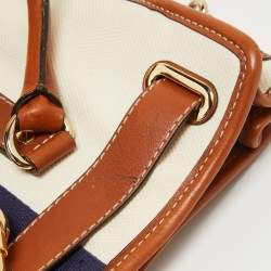 Pre Owned MICHAEL Michael Kors Tricolor Canvas and Leather Large Hamilton North South Tote