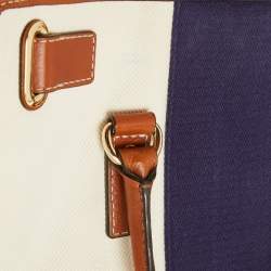 Pre Owned MICHAEL Michael Kors Tricolor Canvas and Leather Large Hamilton North South Tote