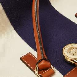 Pre Owned MICHAEL Michael Kors Tricolor Canvas and Leather Large Hamilton North South Tote