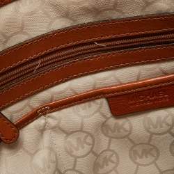 Pre Owned MICHAEL Michael Kors Tricolor Canvas and Leather Large Hamilton North South Tote