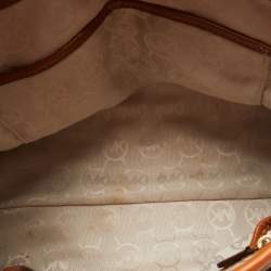 Pre Owned MICHAEL Michael Kors Tricolor Canvas and Leather Large Hamilton North South Tote