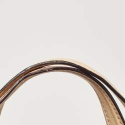 مملوكة مسبقًا حقيبة يد توتس مايكل مايكل كورس جيت سيت جلد وكانفاس مقوى بالشعار بني داكن