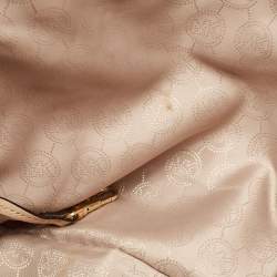 مملوكة مسبقًا حقيبة يد توتس مايكل مايكل كورس جيت سيت جلد وكانفاس مقوى بالشعار بني داكن