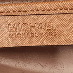مملوكة مسبقًا MICHAEL Michael Kors Brown Saffiano Leather Jet Set Travel Tote