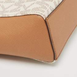 MICHAEL Michael Kors Tan/White Signature Coated Canvas Hamilton Crossbody Bag