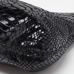 Pre Owned MICHAEL Michael Kors Black Python Effect Leather Berkley Clutch