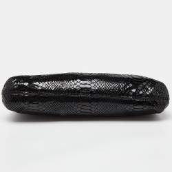 Pre Owned MICHAEL Michael Kors Black Python Effect Leather Berkley Clutch