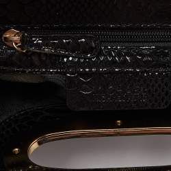 Pre Owned MICHAEL Michael Kors Black Python Effect Leather Berkley Clutch