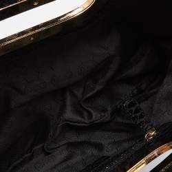 Pre Owned MICHAEL Michael Kors Black Python Effect Leather Berkley Clutch