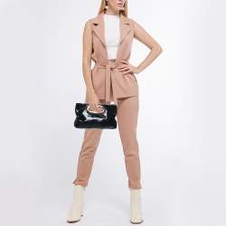 Pre Owned MICHAEL Michael Kors Black Python Effect Leather Berkley Clutch