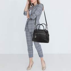 MICHAEL Michael Kors Black Leather Dome Top Handle Bag