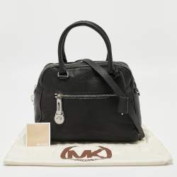 MICHAEL Michael Kors Black Leather Dome Top Handle Bag