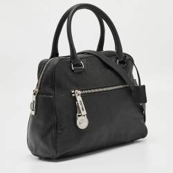 MICHAEL Michael Kors Black Leather Dome Top Handle Bag