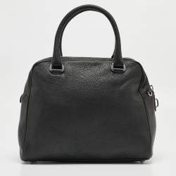 MICHAEL Michael Kors Black Leather Dome Top Handle Bag