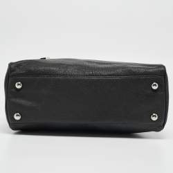 MICHAEL Michael Kors Black Leather Dome Top Handle Bag