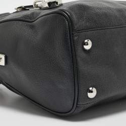 MICHAEL Michael Kors Black Leather Dome Top Handle Bag