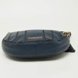 Pre Owned MICHAEL Michael Kors Blue Leather and Canvas Hobo