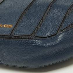 Pre Owned MICHAEL Michael Kors Blue Leather and Canvas Hobo