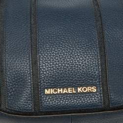 Pre Owned MICHAEL Michael Kors Blue Leather and Canvas Hobo