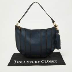 Pre Owned MICHAEL Michael Kors Blue Leather and Canvas Hobo