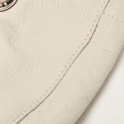 مملوكة مسبقًا MICHAEL Michael Kors Off White/Brown Soft Leather Jet Set Tote