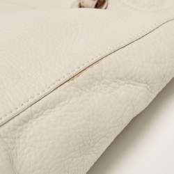 مملوكة مسبقًا MICHAEL Michael Kors Off White/Brown Soft Leather Jet Set Tote